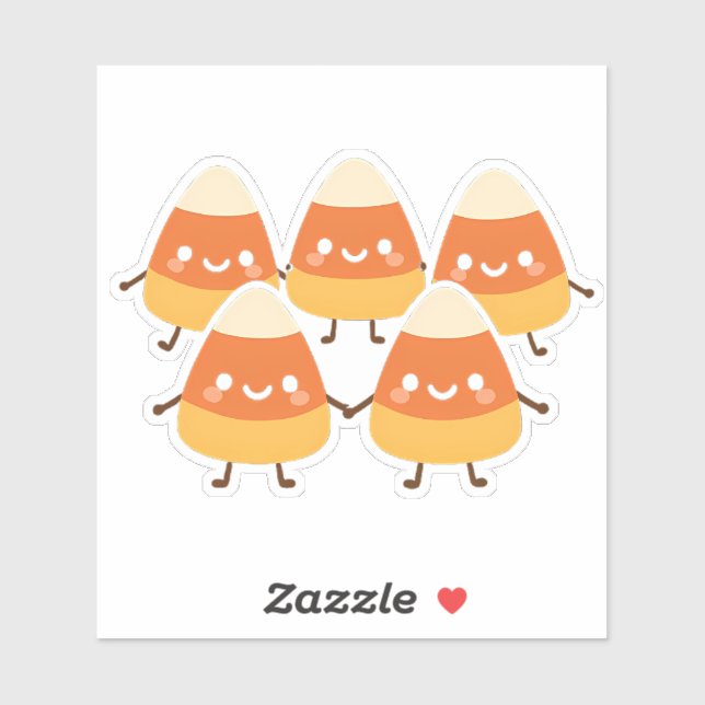 Adesivo Amigos do Kawaii Candy Corn | Design de Dia das Br (Folha)