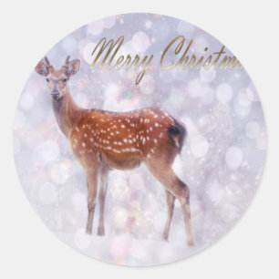 Adesivo Amigos dos cervos do Feliz Natal na neve