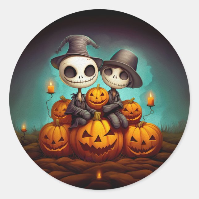 Adesivo Amigos pagãos de Spooky celebram feliz Dia das Bru (Frente)