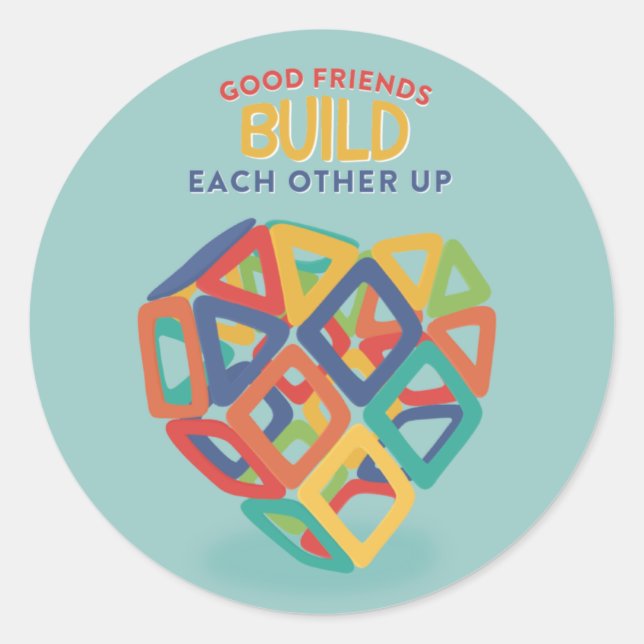 Adesivo Amigos se constroem entre si azulejos do Magnet (Frente)
