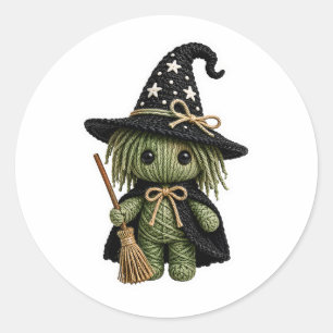 Adesivo Amigurumi Estilo Bruxinha Verde Costurada com Vass