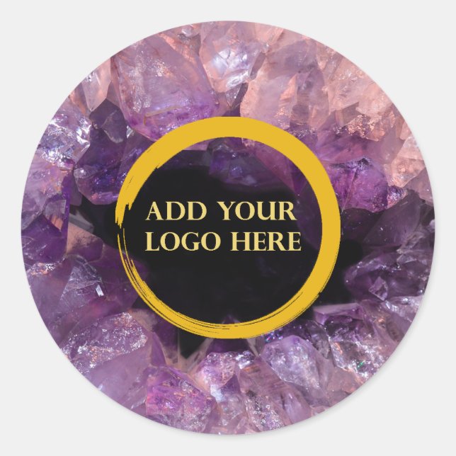 Adesivo Amito roxo adiciona seu próprio logotipo profissio (Frente)