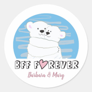 Adesivo Amizade BFF Urso Polar Fofo