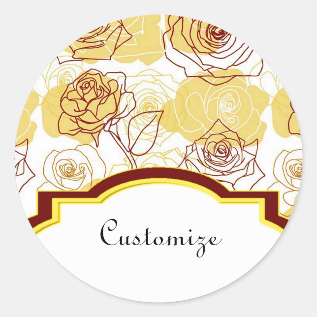 Adesivo Amizade e Joy Yellow Roses Stickers (Frente)