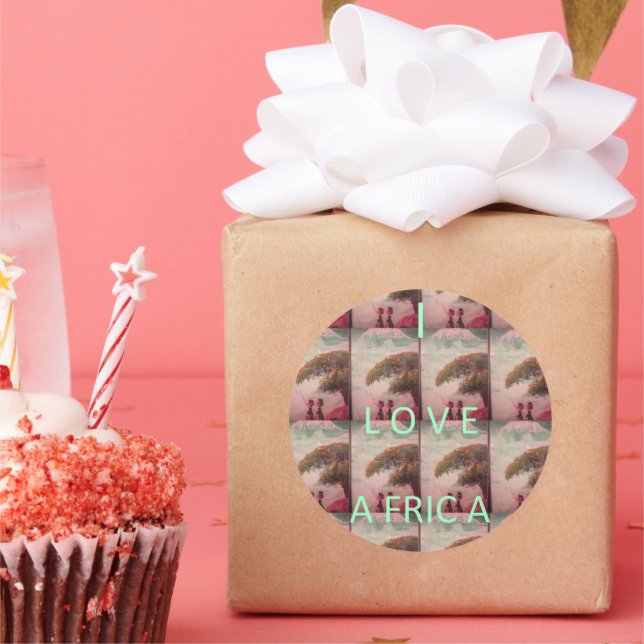 Adesivo Amo África - Padrão paisagístico cultural (Festa)