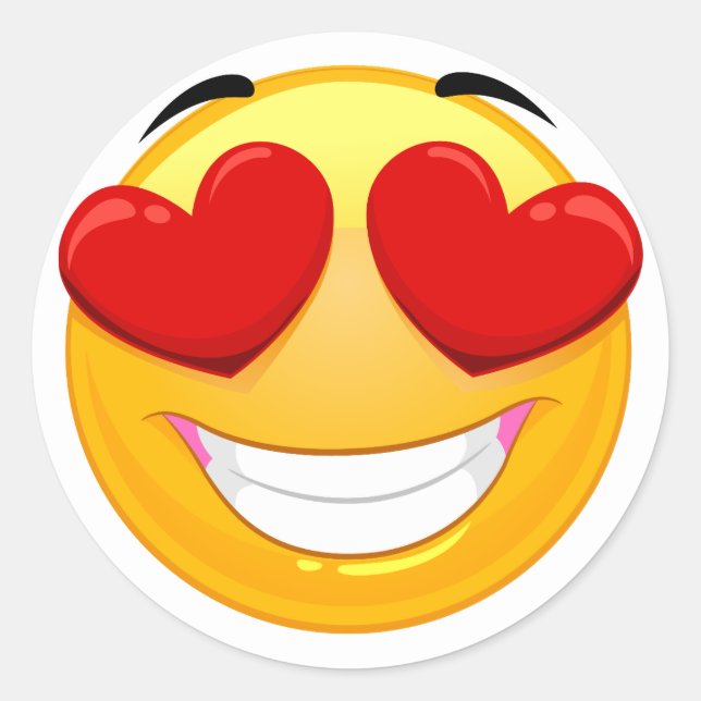 Adesivo Amo Emoji Classic Sticker (Frente)