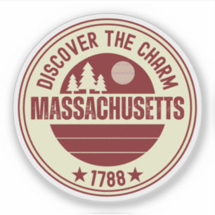 Adesivo Amo Massachusetts - Presente Fofo do Estado de MA
