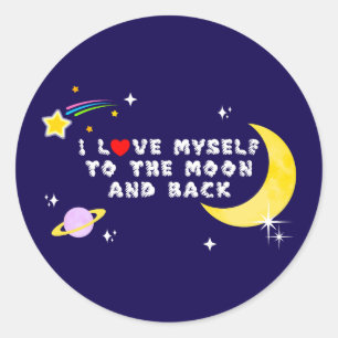 Adesivo Amo-me à Lua e à Afirmação Positiva