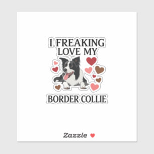 Adesivo Amo Muito Border Collie Corações_1