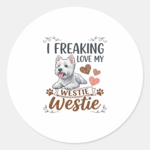 Adesivo Amo Muito Corações e Patas de Cães Westie_1