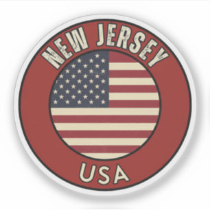 Adesivo Amo Nova Jersey - Lindo Souvenir do Estado de NJ