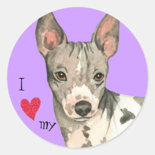 Adesivo Amo o meu Terrier americano sem cabelos