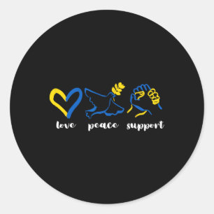 Adesivo Amo Suporte Paz Ucrânia Consciência Coração Unidad