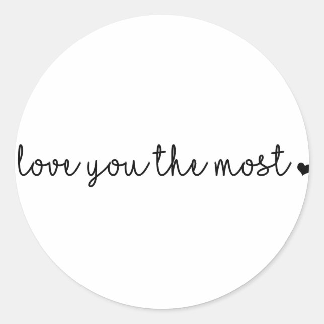 Adesivo Amo-te mais com coração simples e moderno (Frente)