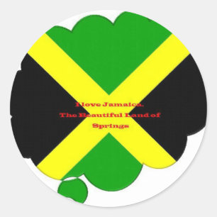 Adesivo Amo Texto Jamaica no Flag Art Impressão