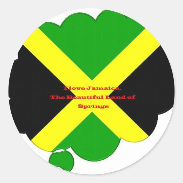 Adesivo Amo Texto Jamaica no Flag Art Impressão (Frente)