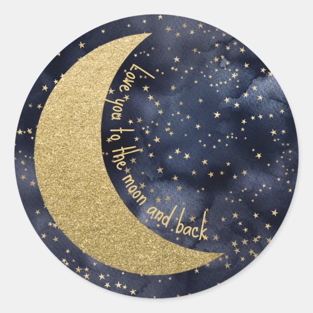 Adesivo Amo Você até a Lua e de Volta Personalizado (Frente)