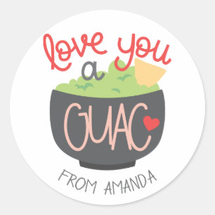 Adesivo Amo Você um Guac no Dia dos Namorados