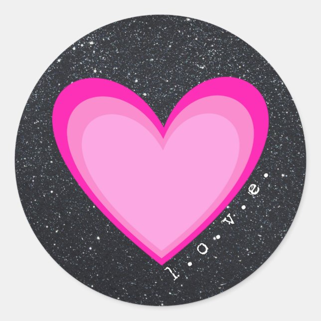 Adesivo Amor a Coração Rosa (Frente)