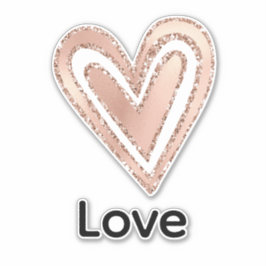 Adesivo Amor a Coração Rosa Esbranquiçado