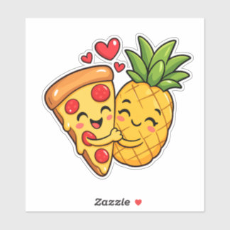 Adesivo Amor à Primeira Fatia - Pizza Encontra Abacaxi