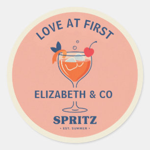 Adesivo Amor à Primeira Spritz Festa de Noivado Préppy