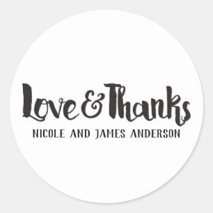 Adesivo Amor & Agradecimentos Black Fat Thick Script Obrig