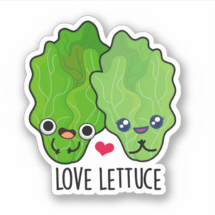 Adesivo Amor Alface Cute Veggie Pun