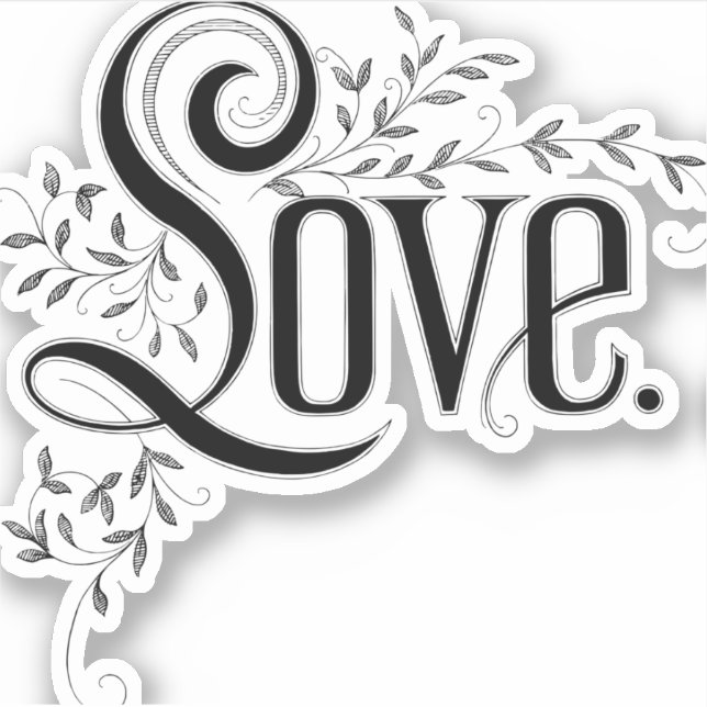 Adesivo Amor Antigo Floresce (Frente)