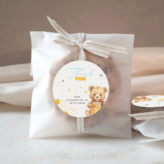 Adesivo Amor Bear Moderno Chá de fraldas Obrigado