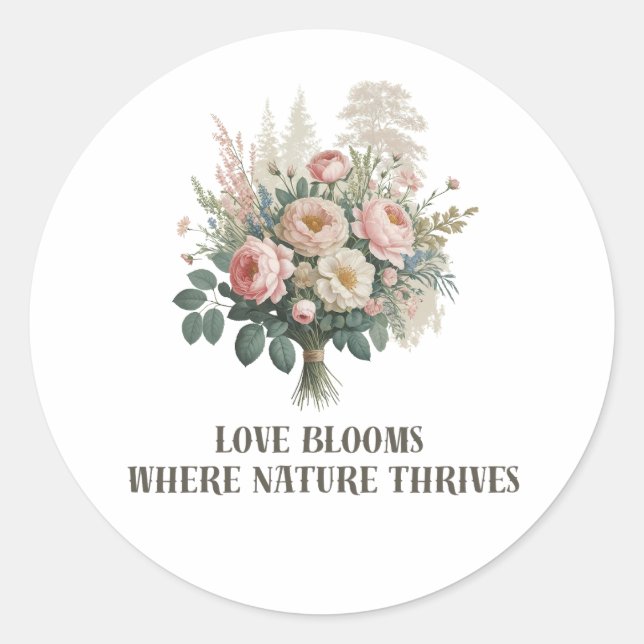 Adesivo Amor Blooms com Natureza (Frente)
