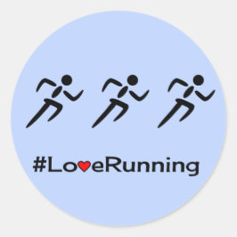 Adesivo Amor com hashtag slogan azul