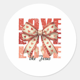 Adesivo Amor Como Jesus Coquette Laço Cristão Dia dos Namo