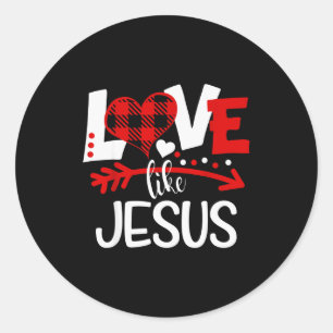 Adesivo Amor Como Jesus Dia dos Namorados Coração Xadrez d