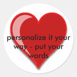 Adesivo Amor - Coração Vermelho Personalizado Adicionar Se
