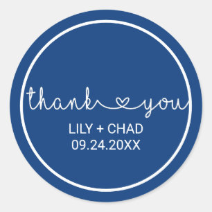 Adesivo Amor Corações  Marinho Obrigado Favor De Casamen