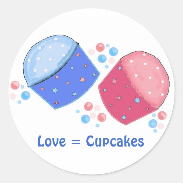 Adesivo Amor = Cupcakes (Frente)