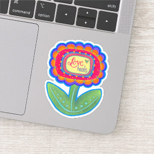 Adesivo Amor Cura Flor Divertida Inspirivity Sticker