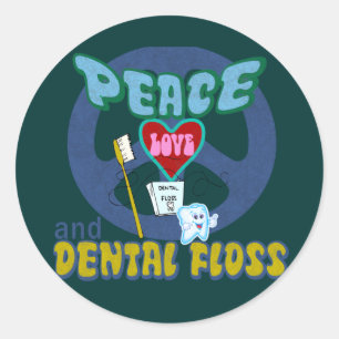 Adesivo Amor da paz e Floss dental
