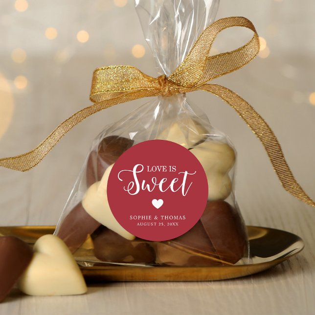 Adesivo Amor de Casamento de Cor Personalizado é Doce (Criador carregado)