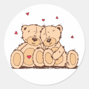 Adesivo Amor De Casamento De Urso De Teddy, Caricatura Cas