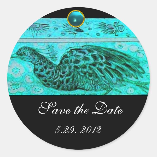Adesivo AMOR DE CASAMENTO PEACOCK - Amarro preto azul (Frente)