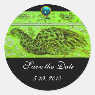 Adesivo AMOR DE CASAMENTO PEACOCK verde azul-aquamarina
