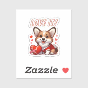Adesivo Amor de Corgi Fofo
