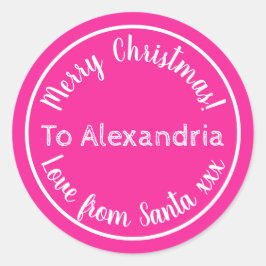 Adesivo Amor De Natal De Papais noeis Personalizados Rosa 