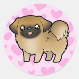Adesivo Amor de Pekingese (filhote de cachorro cortado)