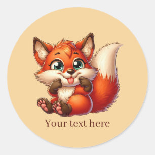 Adesivo amor de raposa de animal fofo personalizável