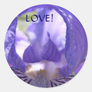 Adesivo AMOR! Dia de os namorados das Flores Íris Roxas Pú