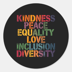 Adesivo Amor Diversidade de Paz Inclusão Igualdade Black H