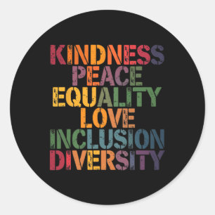 Adesivo Amor Diversidade de Paz Inclusão Igualdade Black H